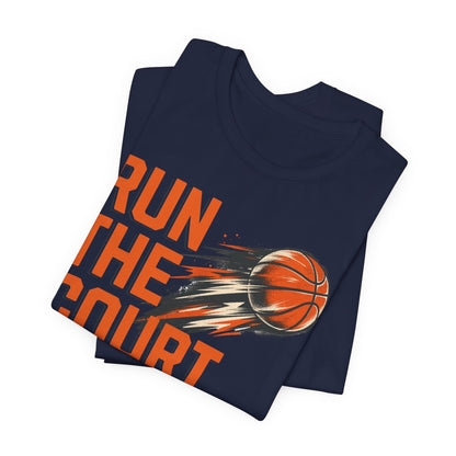 Run The Court Basketball T-Shirt | Motion Hooper Tee | Perfect Gift for Players