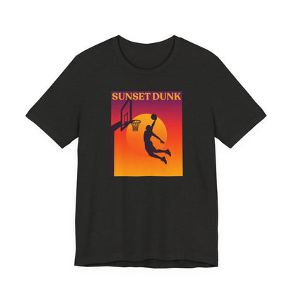 Sunset Dunk Basketball T-Shirt | Retro Silhouette Tee | Perfect Gift for Hoopers