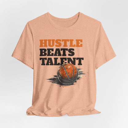 Hustle Beats Talent Basketball T-Shirt | Motivational Hooper Tee | Perfect Gift for Ballers