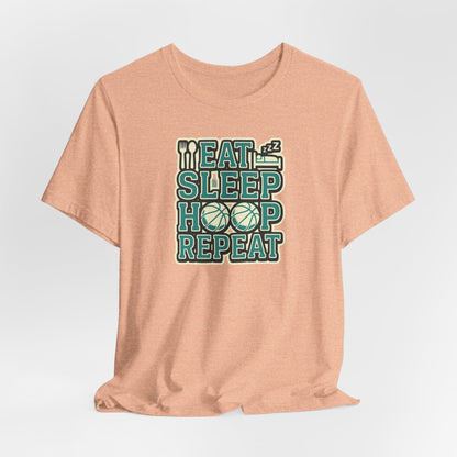 Eat Sleep Hoop Repeat Basketball T-Shirt | Funny Hooper Tee | Perfect Gift for Players