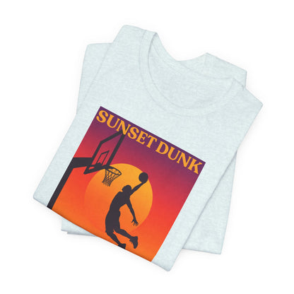 Sunset Dunk Basketball T-Shirt | Retro Silhouette Tee | Perfect Gift for Hoopers