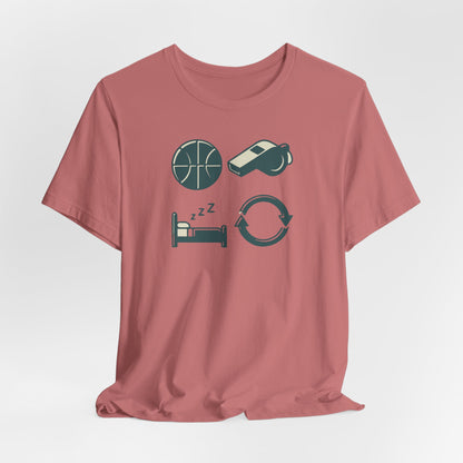 Coach Sleep Repeat Basketball T-Shirt | Hooper's Cycle Tee | Perfect Gift