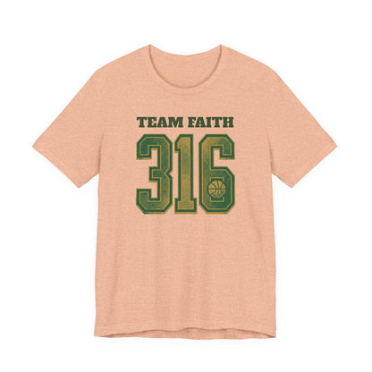 Team Faith 316 Basketball T-Shirt | Vintage Green Gold Tee | Perfect Gift for Hoopers