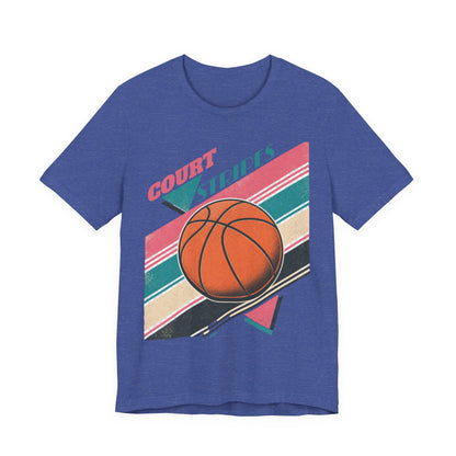 Court Stripes Retro Basketball T-Shirt | Vintage Tee | Perfect Gift for Hoopers
