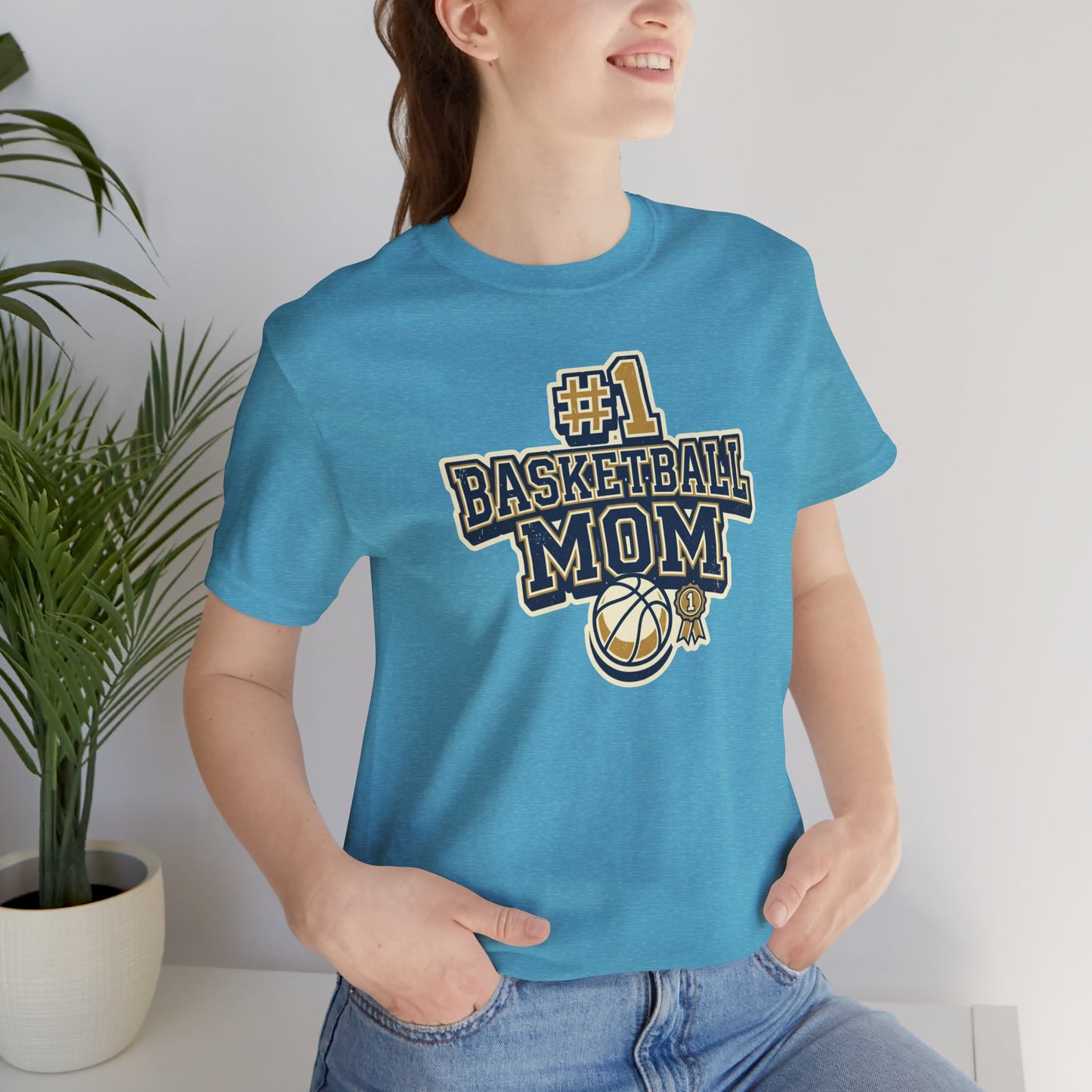 #1 Basketball Mom T-Shirt | Navy & Gold Award Grafik | Perfektes Geschenk