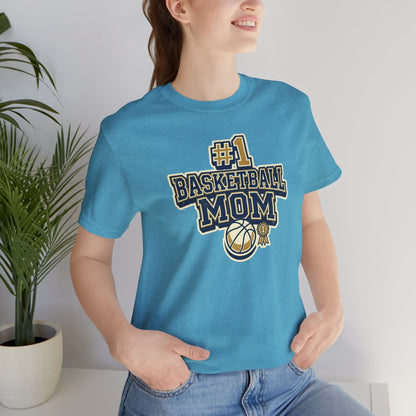 #1 Basketball Mom Tee | Navy & Gold Award Graphic | Perfect Gift for Hooper Parents