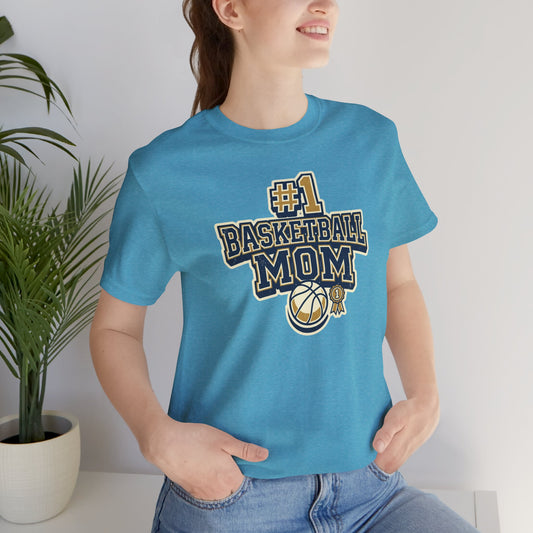 #1 Basketball Mom T-Shirt | Navy & Gold Award Grafik | Perfektes Geschenk