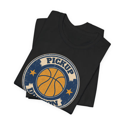 Pickup Division Retro Basketball T-Shirt | Vintage Badge Tee | Perfect Gift for Hoopers