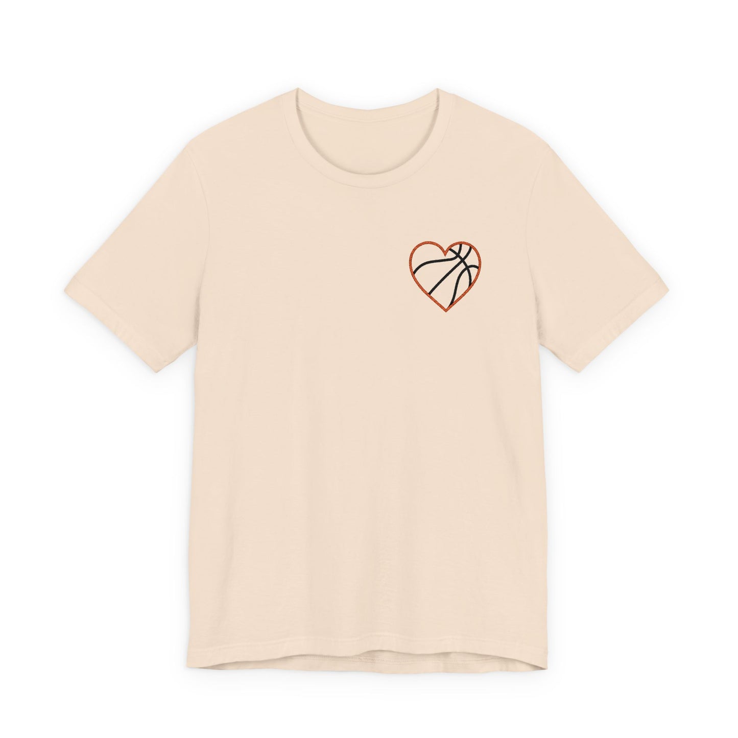 Besticktes Basketball-Herz T-Shirt | Minimalistisches Hoops-Shirt | Premium Basketball-Liebhaber Shirt