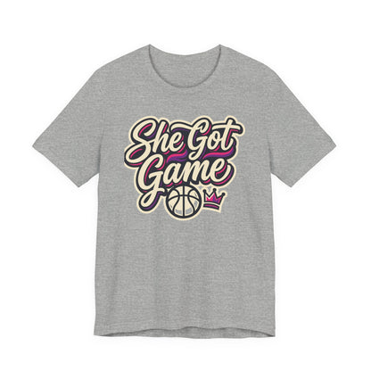 She Got Game Basketball T-Shirt | Women's Hoops Tee | Perfect Gift for Female Players
