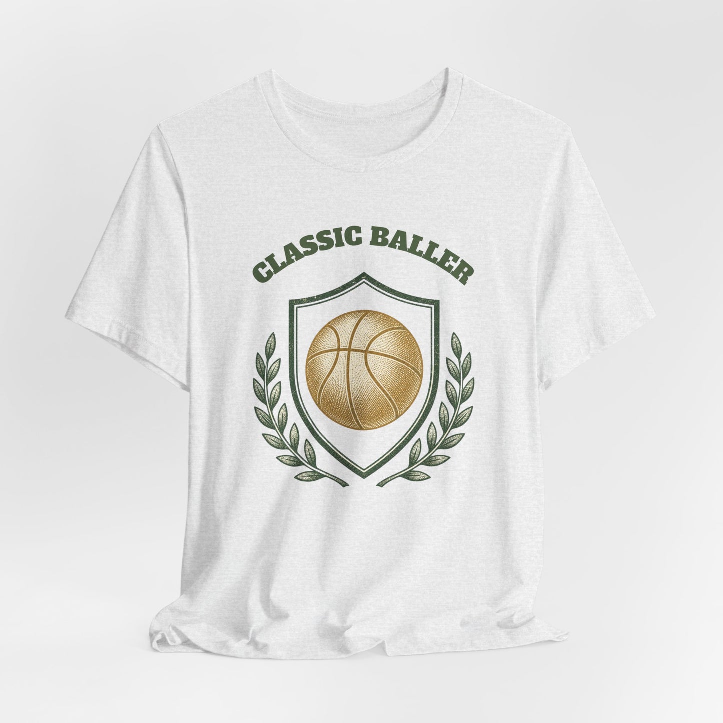 Classic Baller Basketball T-Shirt | Retro Gold Ball Tee | Perfect Gift for Hoopers