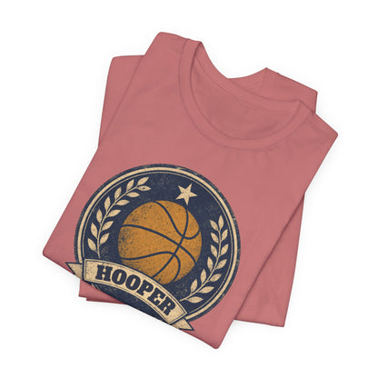 Hooper Vintage Badge Basketball T-Shirt | Retro Gold Star Tee | Perfect Gift for Ballers
