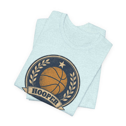 Hooper Vintage Badge Basketball T-Shirt | Retro Gold Star Tee | Perfect Gift for Ballers