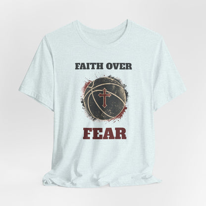 Faith Over Fear Basketball T-Shirt | Cross & Ball Tee | Hooper's Mindset