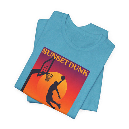 Sunset Dunk Basketball T-Shirt | Retro Silhouette Tee | Perfect Gift for Hoopers
