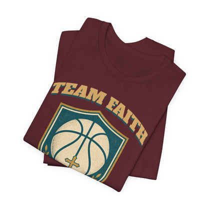 Team Faith Basketball T-Shirt | Cross & Hoops Tee | Spiritual Hoopers Gift