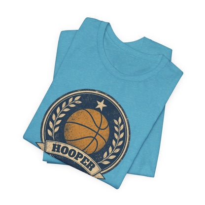 Hooper Vintage Badge Basketball T-Shirt | Retro Gold Star Tee | Perfect Gift for Ballers