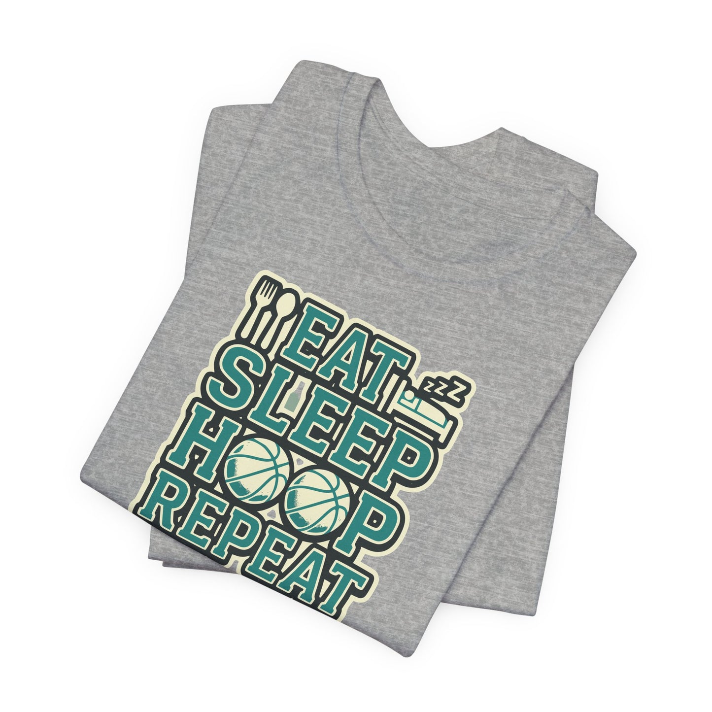 Eat Sleep Hoop Repeat Basketball T-Shirt | Witziger Hooper Tee | Perfektes Geschenk