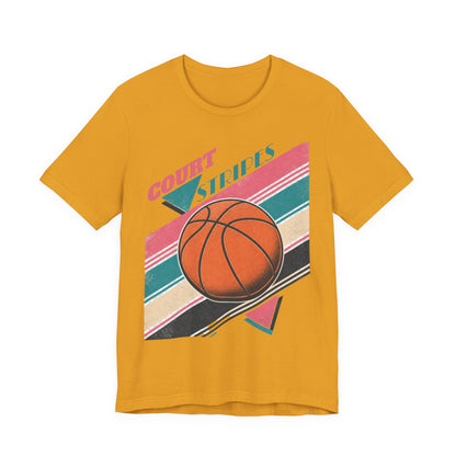 Court Stripes Retro Basketball T-Shirt | Vintage Tee | Perfect Gift for Hoopers