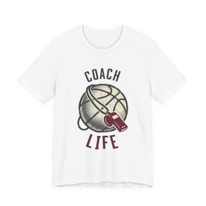 Coach Life Basketball T-Shirt | Whistle & Ball Tee | Perfect Gift for Coaches