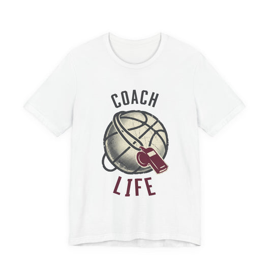 Coach Life Basketball T-Shirt | Whistle & Ball Tee | Perfect Gift for Coaches