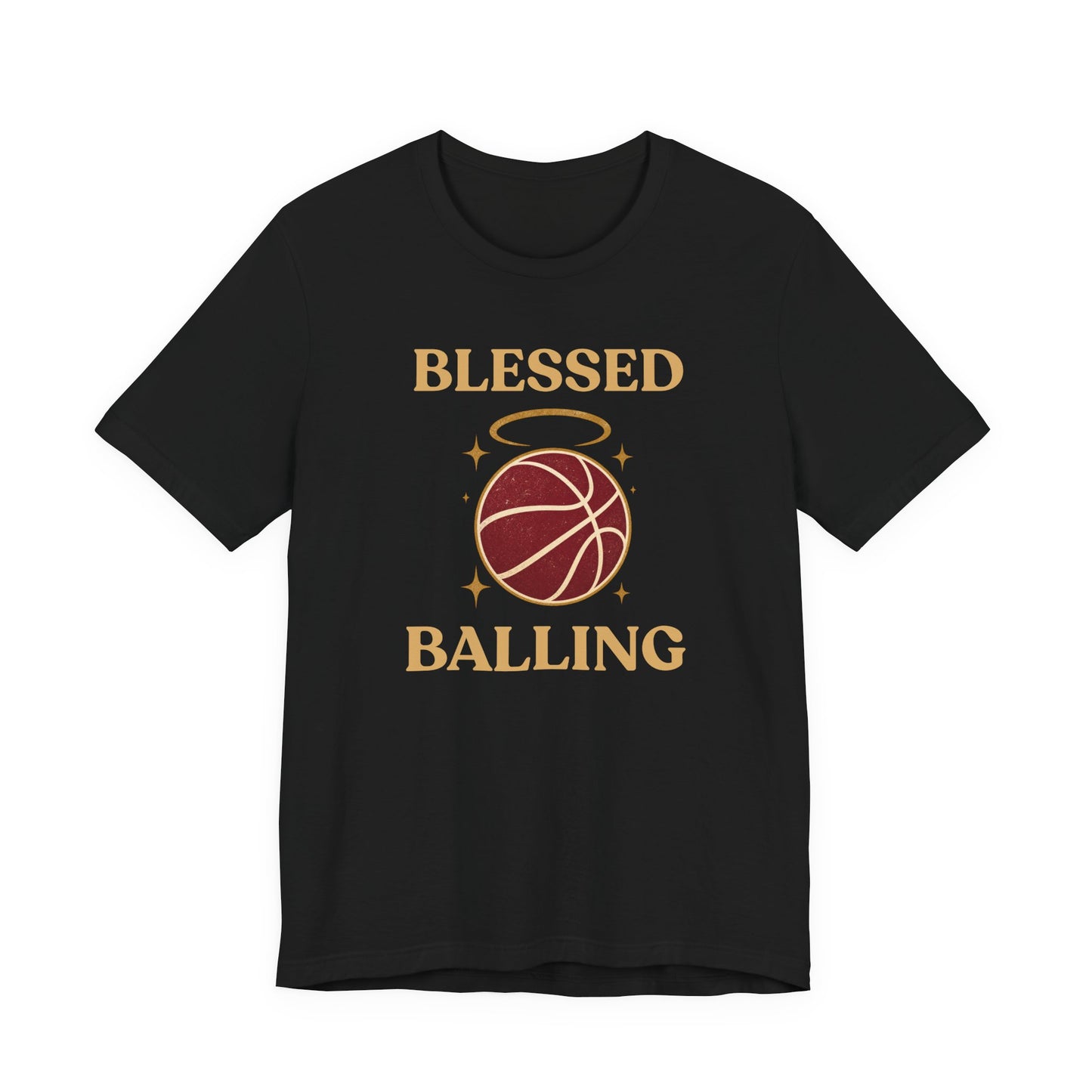 Blessed and Balling Basketball T-Shirt | Faith Halo Tee | Perfect Gift for Hoopers