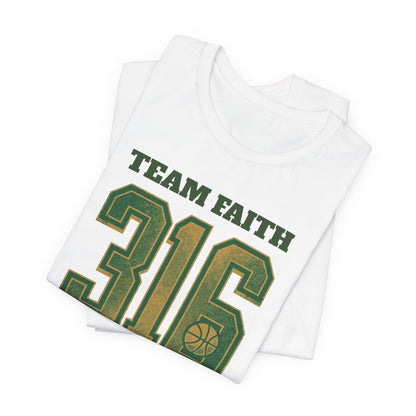 Team Faith 316 Basketball T-Shirt | Vintage Green Gold Tee | Perfect Gift for Hoopers