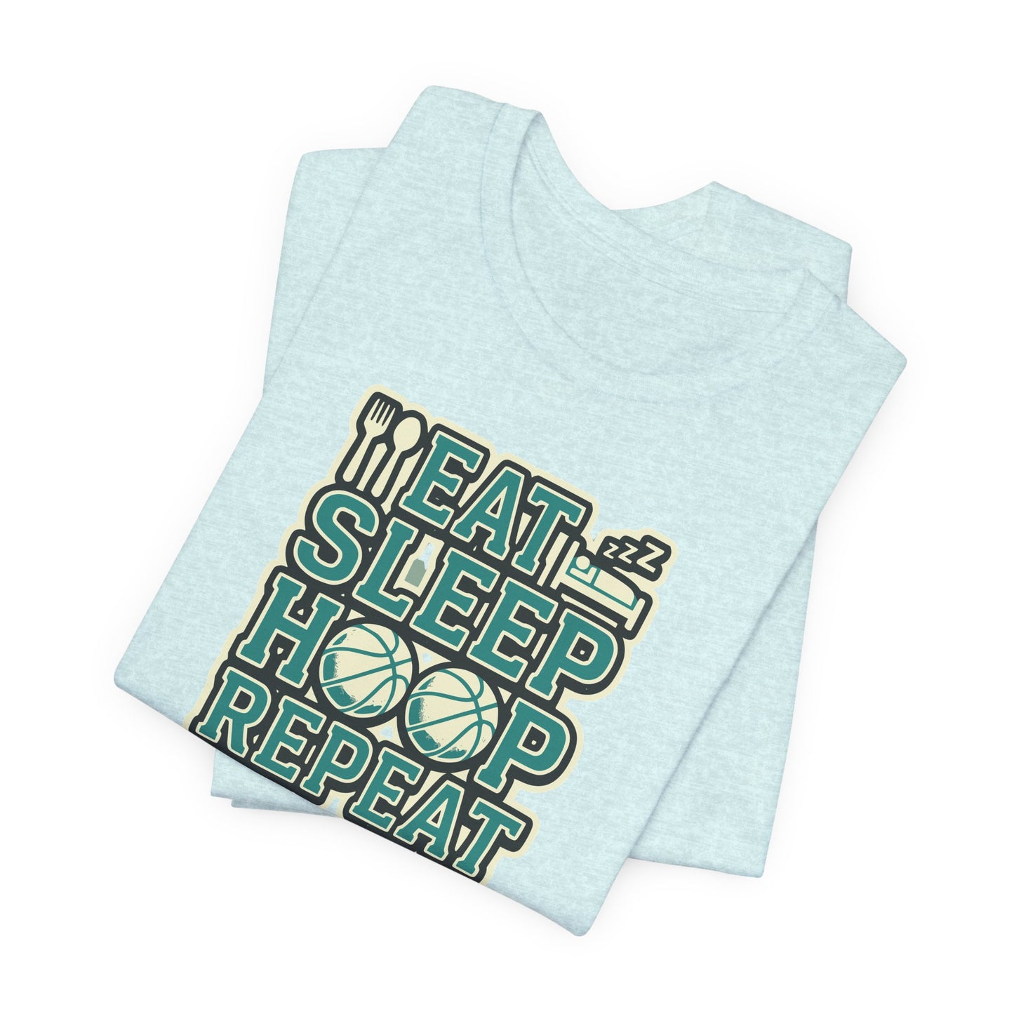 Eat Sleep Hoop Repeat Basketball T-Shirt | Witziger Hooper Tee | Perfektes Geschenk