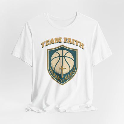 Team Faith Basketball T-Shirt | Cross & Hoops Tee | Spiritual Hoopers Gift