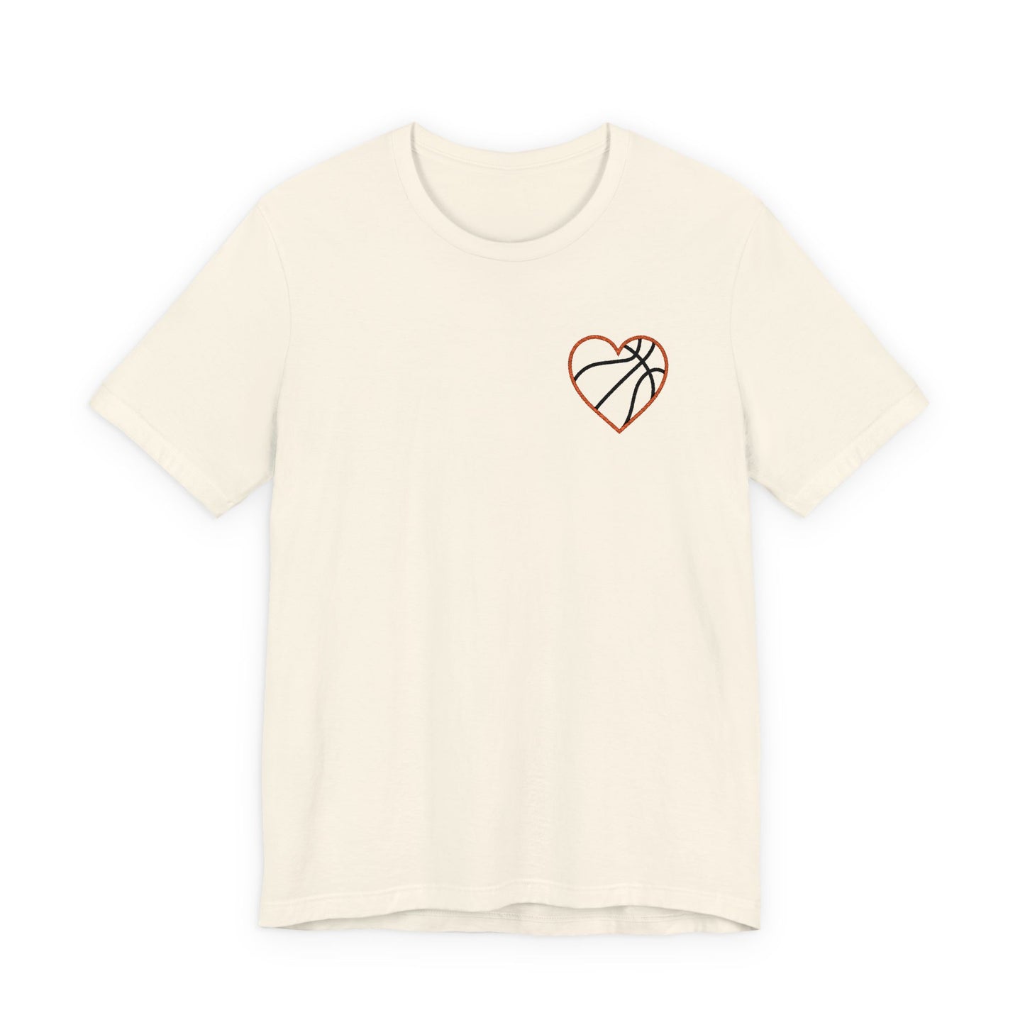 Besticktes Basketball-Herz T-Shirt | Minimalistisches Hoops-Shirt | Premium Basketball-Liebhaber Shirt