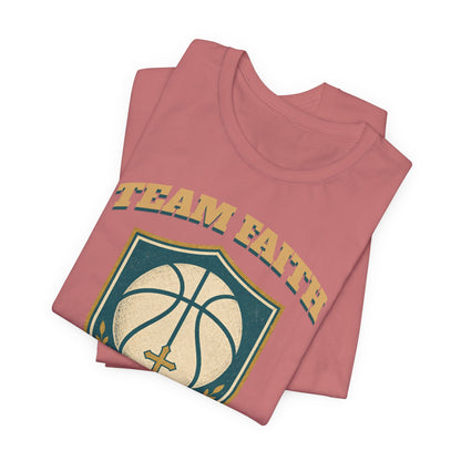 Team Faith Basketball T-Shirt | Cross & Hoops Tee | Spiritual Hoopers Gift