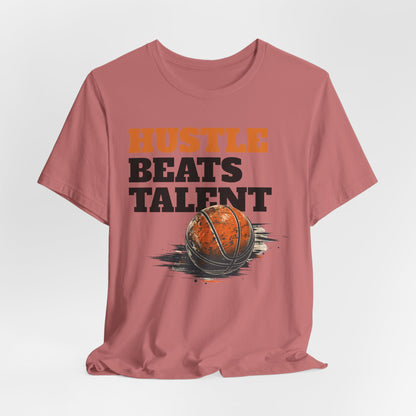 Hustle Beats Talent Basketball T-Shirt | Motivational Hooper Tee | Perfect Gift for Ballers