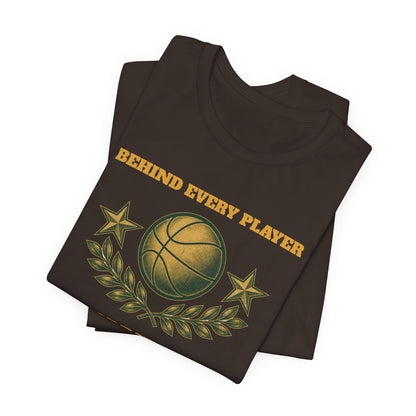 Behind Every Player is a Great Coach Basketball T-Shirt | Gold Crest Tee | Coach Gift