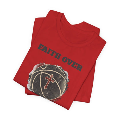 Faith Over Fear Basketball T-Shirt | Cross & Ball Tee | Hooper's Mindset