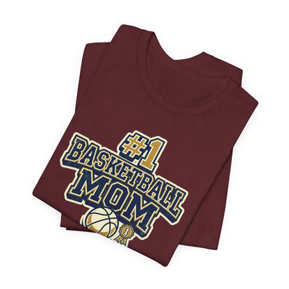 #1 Basketball Mom Tee | Navy & Gold Award Graphic | Perfect Gift for Hooper Parents