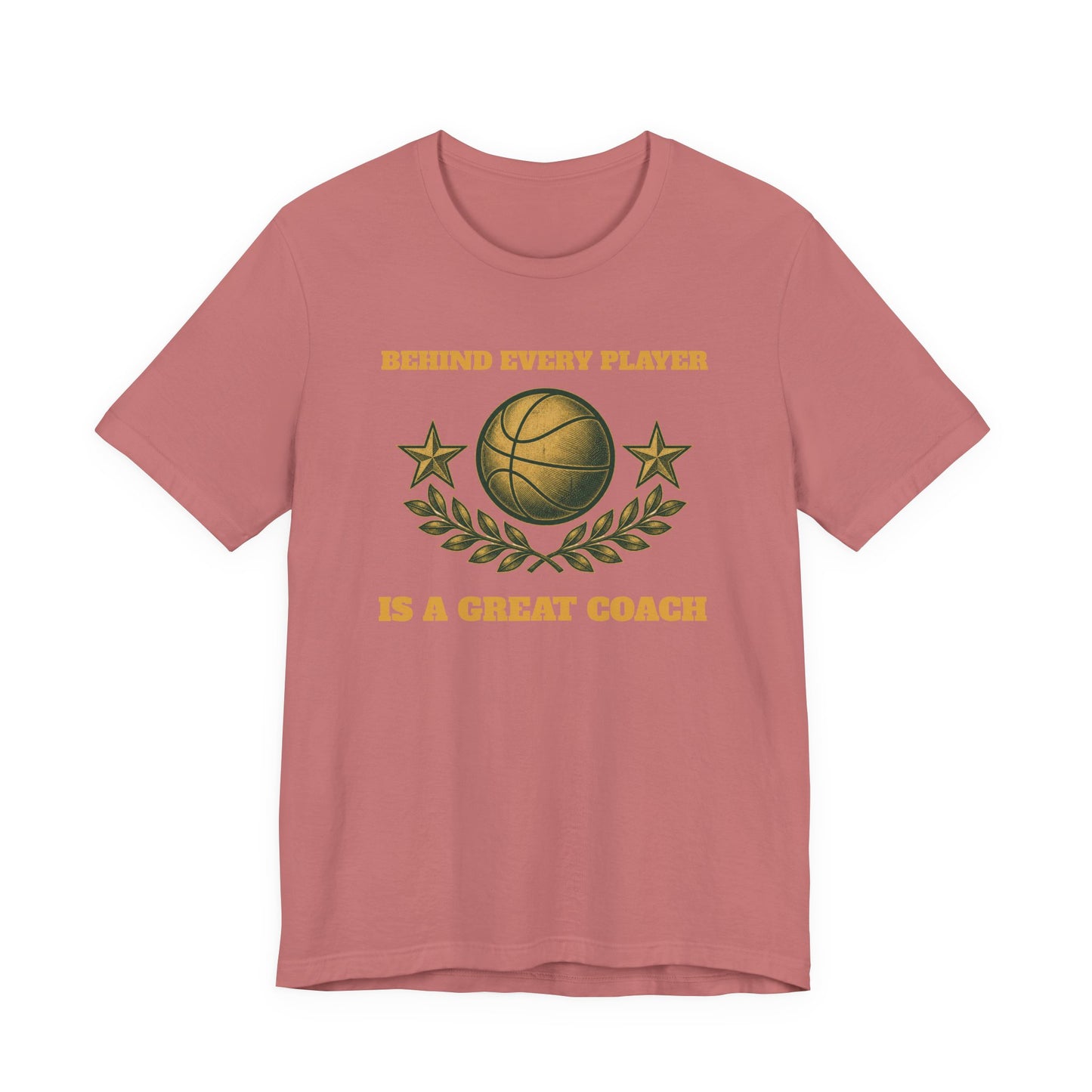 Behind Every Player is a Great Coach Basketball T-Shirt | Gold Crest Tee | Coach Gift