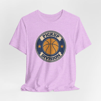 Pickup Division Retro Basketball T-Shirt | Vintage Badge Tee | Perfect Gift for Hoopers