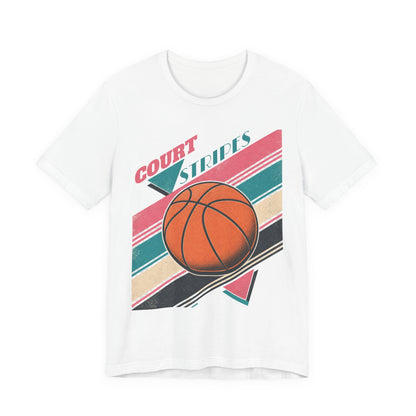 Court Stripes Retro Basketball T-Shirt | Vintage Tee | Perfect Gift for Hoopers