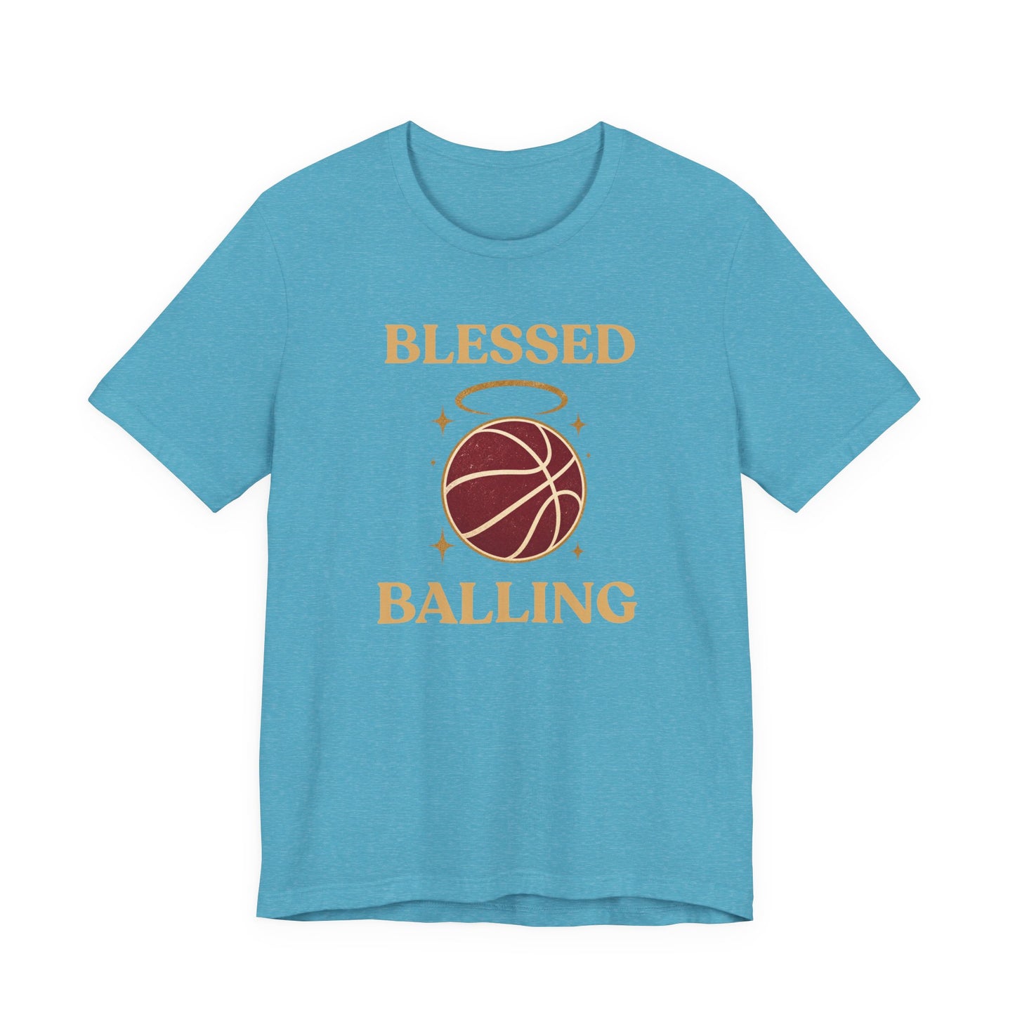 Blessed and Balling Basketball T-Shirt | Faith Halo Tee | Perfect Gift for Hoopers