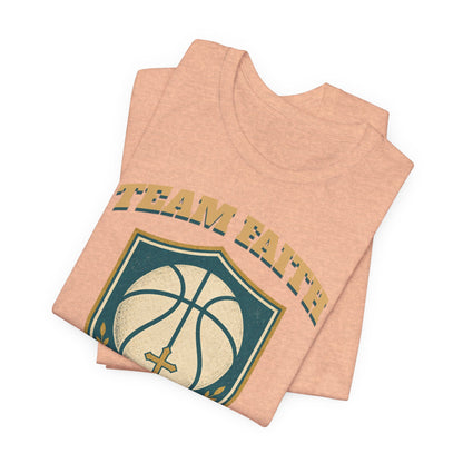 Team Faith Basketball T-Shirt | Cross & Hoops Tee | Spiritual Hoopers Gift