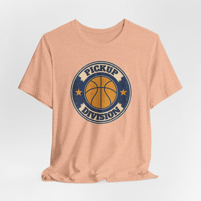 Pickup Division Retro Basketball T-Shirt | Vintage Badge Tee | Perfect Gift for Hoopers