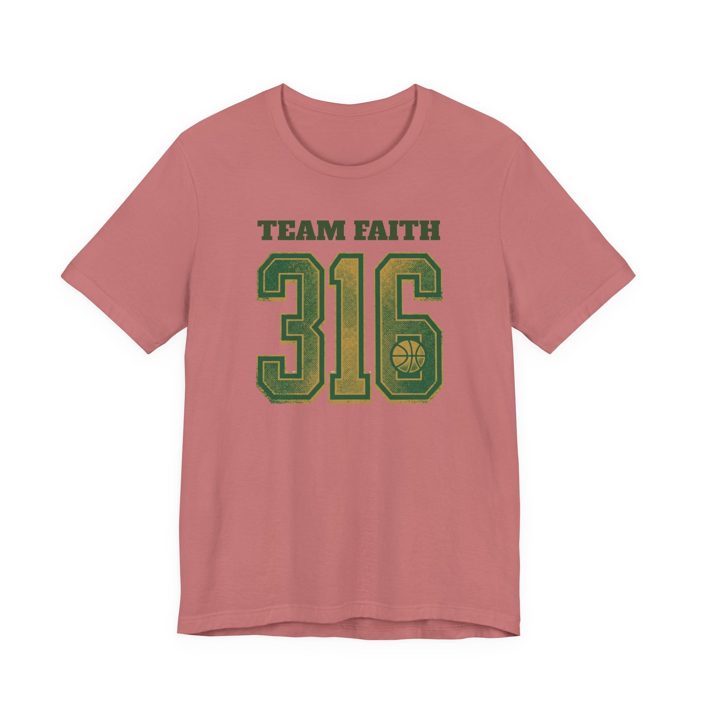 Team Faith 316 Basketball T-Shirt | Vintage Grün-Gold Tee | Perfektes Geschenk für Hooper