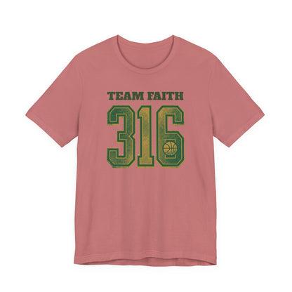 Team Faith 316 Basketball T-Shirt | Vintage Green Gold Tee | Perfect Gift for Hoopers