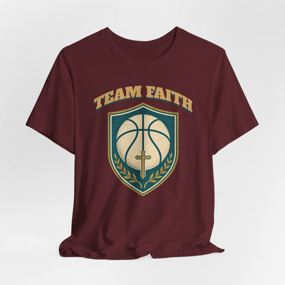 Team Faith Basketball T-Shirt | Cross & Hoops Tee | Spiritual Hoopers Gift