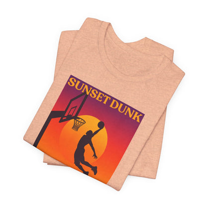 Sunset Dunk Basketball T-Shirt | Retro Silhouette Tee | Perfect Gift for Hoopers