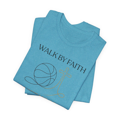 Walk by Faith Quiet Hoops Basketball T-Shirt | Spiritual Tee | Perfect Gift for Hoopers