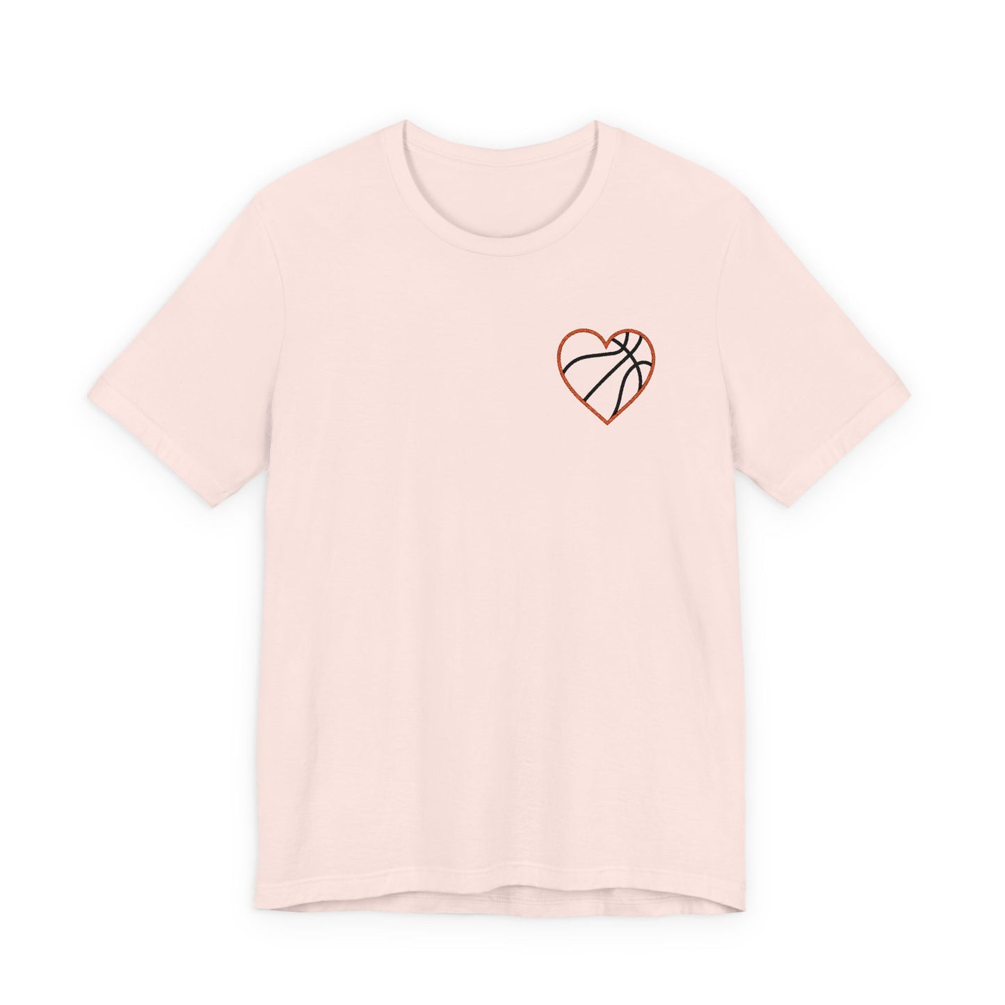 Besticktes Basketball-Herz T-Shirt | Minimalistisches Hoops-Shirt | Premium Basketball-Liebhaber Shirt