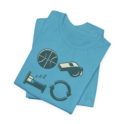 Coach Sleep Repeat Basketball T-Shirt | Hooper's Cycle Tee | Perfect Gift