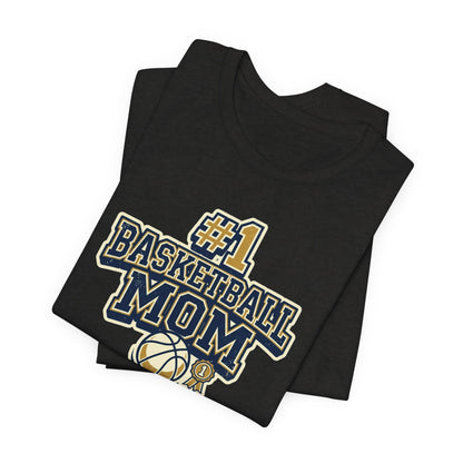 #1 Basketball Mom Tee | Navy & Gold Award Graphic | Perfect Gift for Hooper Parents