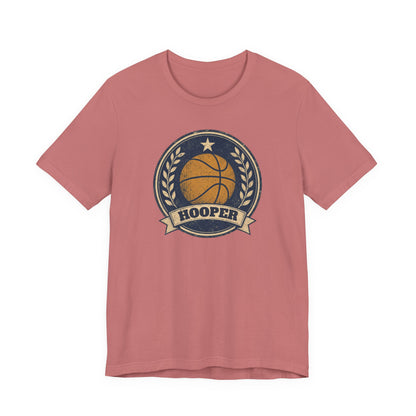 Hooper Vintage Badge Basketball T-Shirt | Retro Gold Star Tee | Perfect Gift for Ballers